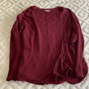 Urban outfitters maroon waffle weave sweater
